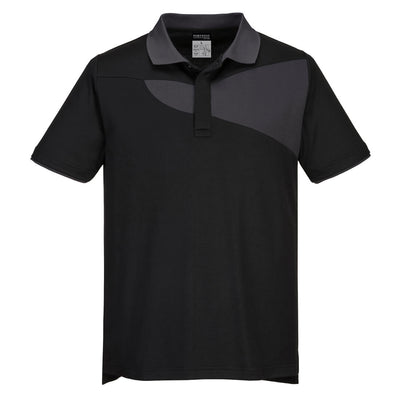Portwest PW210 PW2 Polo Shirt Short Sleeve 1#colour_black-zoom-grey