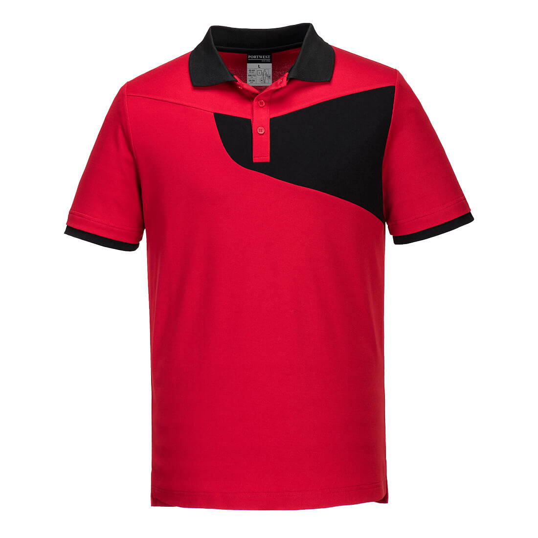 Portwest PW210 PW2 Polo Shirt Short Sleeve 1#colour_red-black