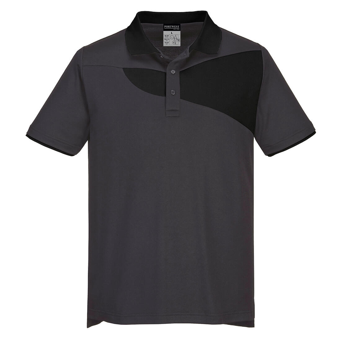 Portwest PW210 PW2 Polo Shirt Short Sleeve 1#colour_zoom-grey-black