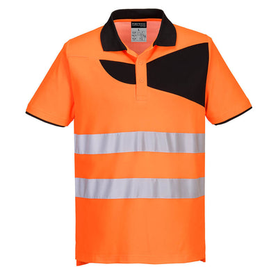 Portwest PW212 PW2 Hi-Vis Polo Shirt Short Sleeve 1#colour_orange-black
