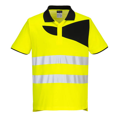 Portwest PW212 PW2 Hi-Vis Polo Shirt Short Sleeve 1#colour_yellow-black