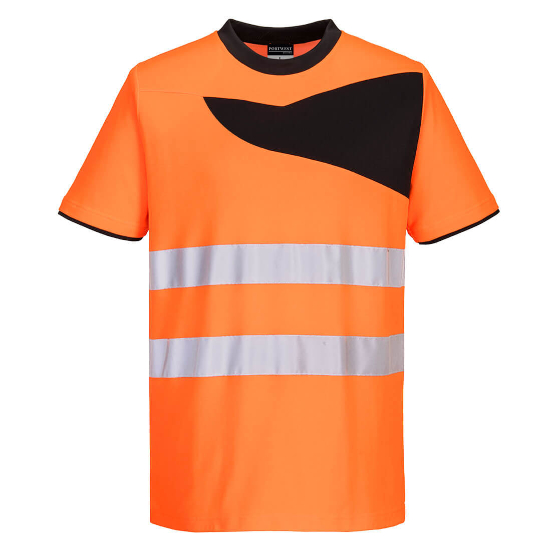 Portwest PW213 PW2 Hi-Vis T-Shirt Short Sleeve 1#colour_orange-black