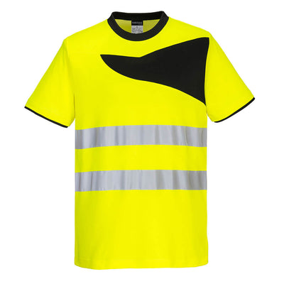 Portwest PW213 PW2 Hi-Vis T-Shirt Short Sleeve 1#colour_yellow-black