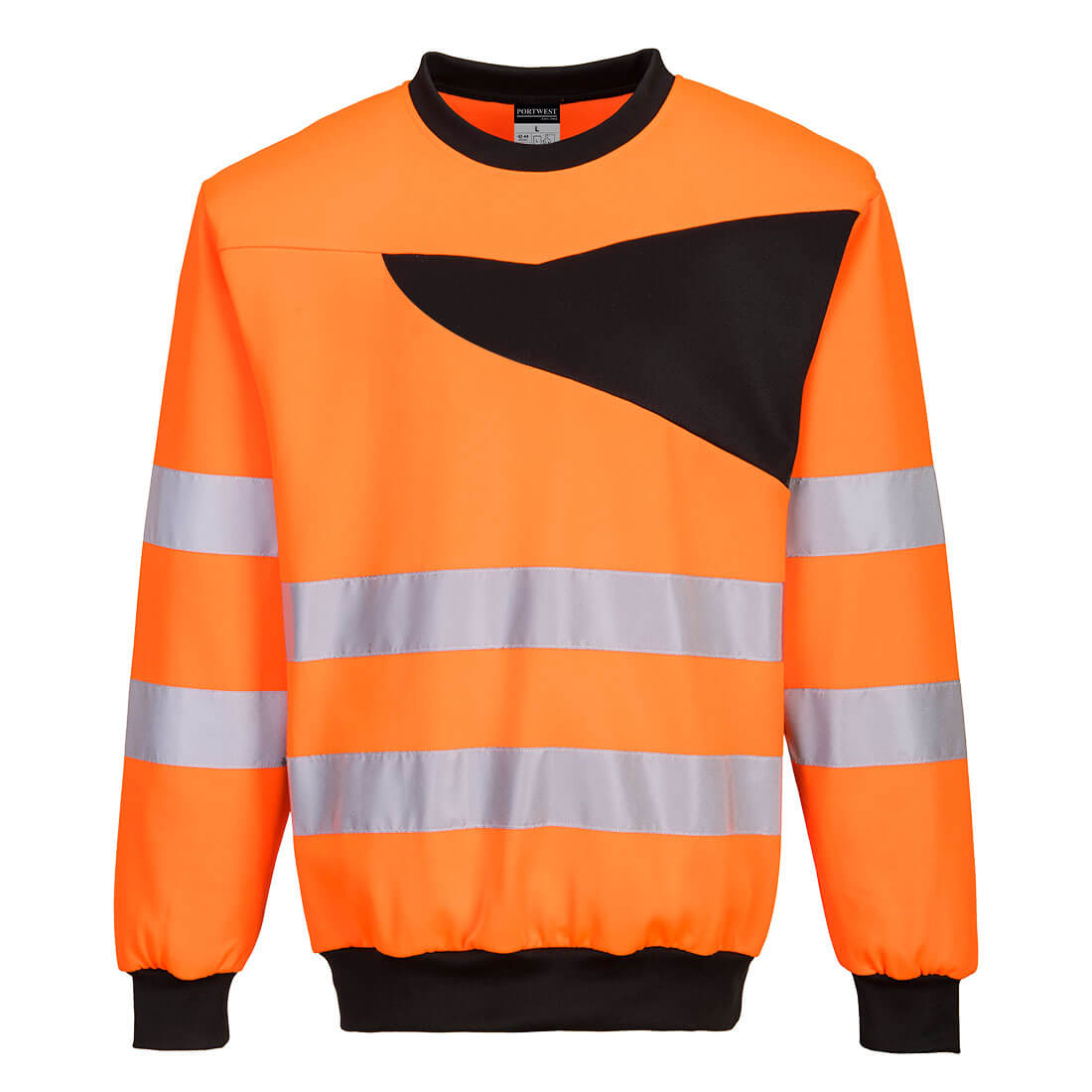 Portwest PW277 PW2 Hi-Vis Crew Neck Sweatshirt 1#colour_orange-black