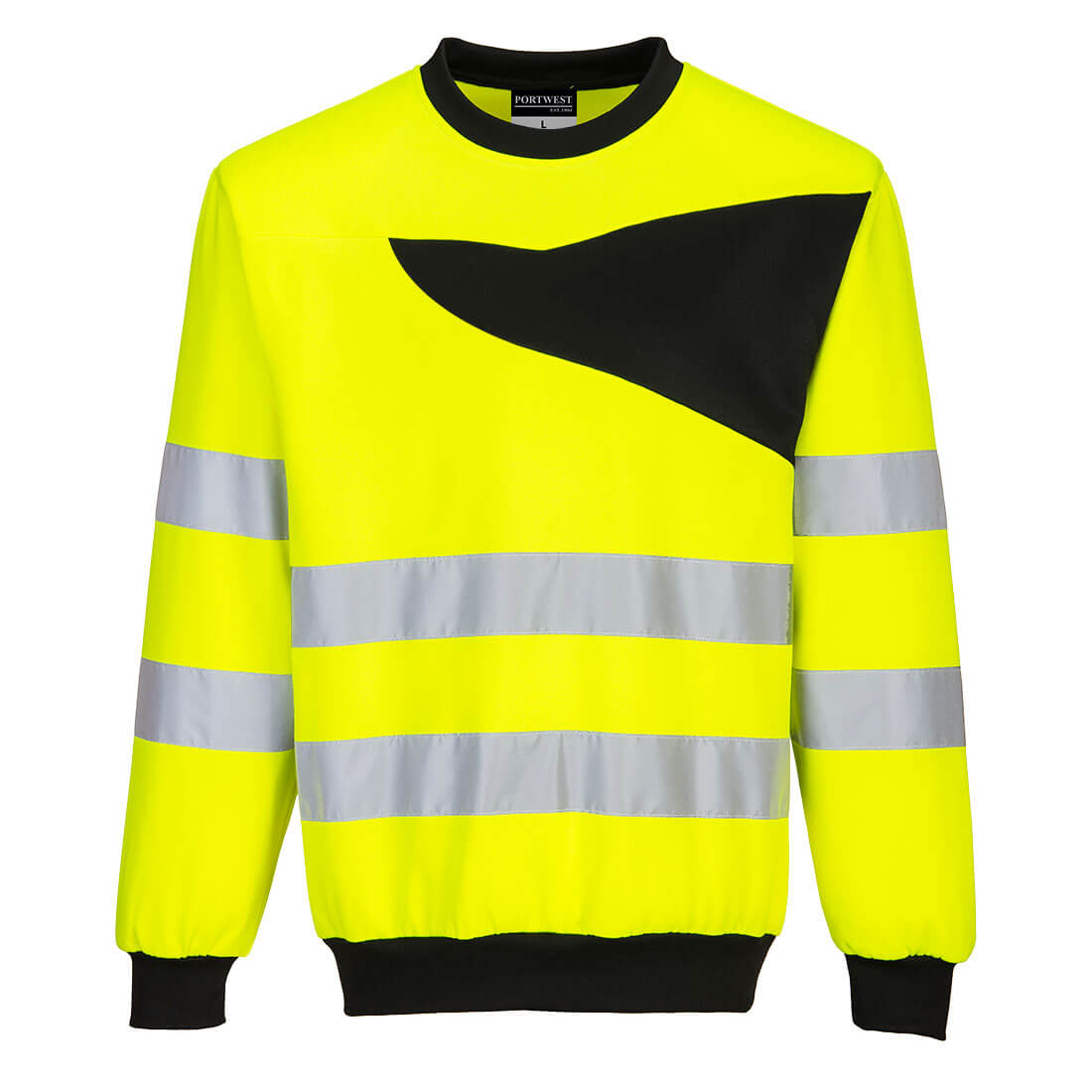 Portwest PW277 PW2 Hi-Vis Crew Neck Sweatshirt 1#colour_yellow-black