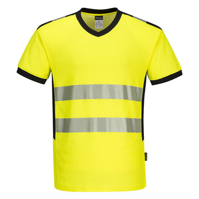 Portwest PW310 PW3 Hi Vis V-Neck T-Shirt 1#colour_yellow-black