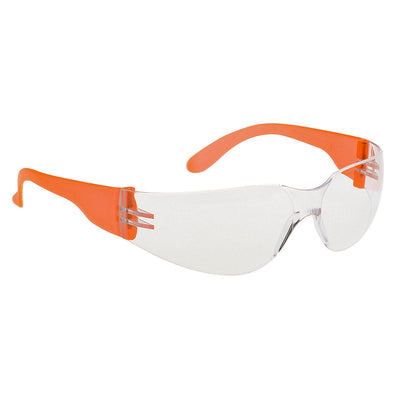 Portwest PW32 Wrap Around Safety Glasses 1#colour_clear-orange-hi-vis