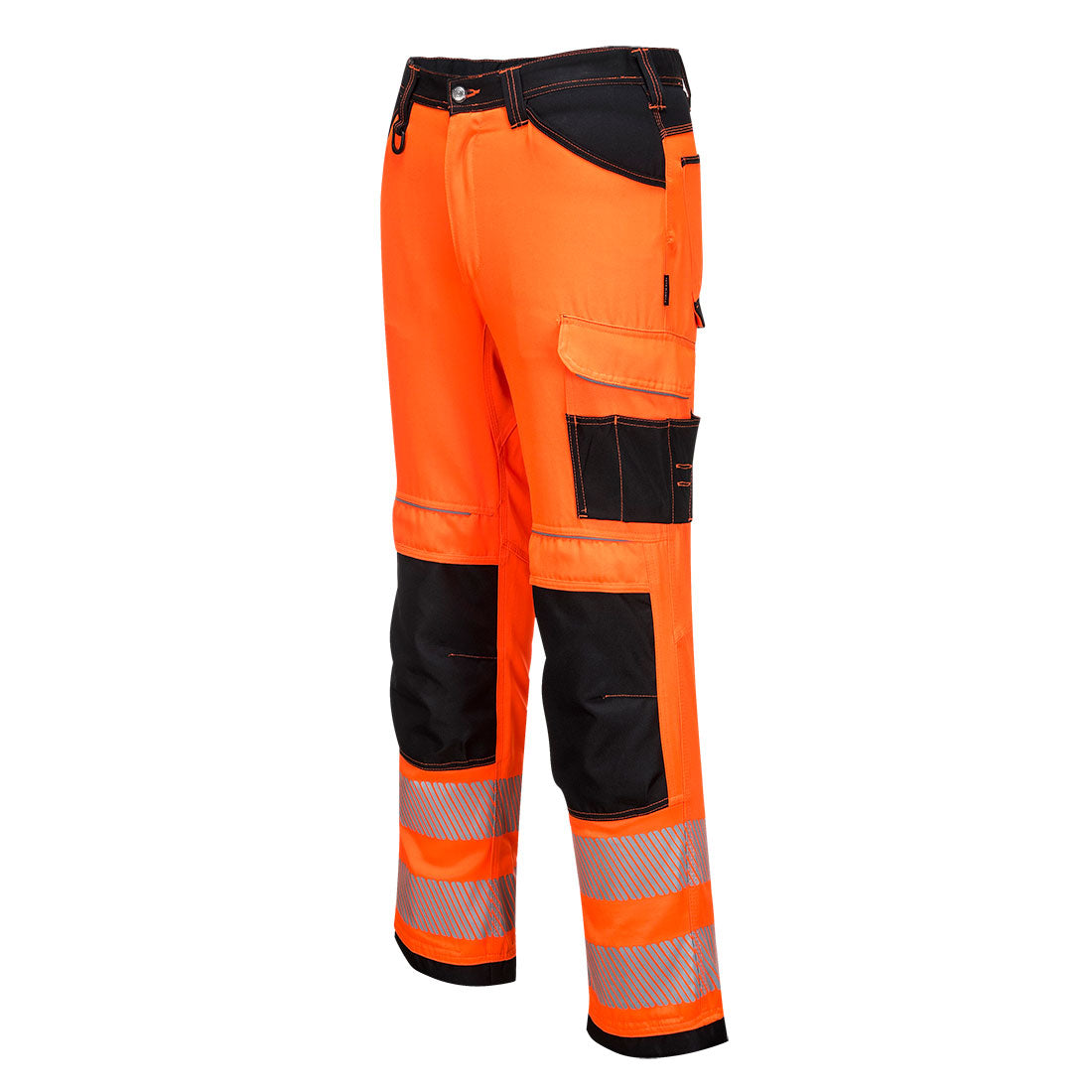 Portwest PW340 PW3 Hi Vis Work Trousers 1#colour_orange-black 2#colour_orange-black
