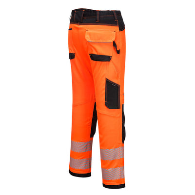 Portwest PW340 PW3 Hi Vis Work Trousers 1#colour_orange-black 2#colour_orange-black 3#colour_orange-black