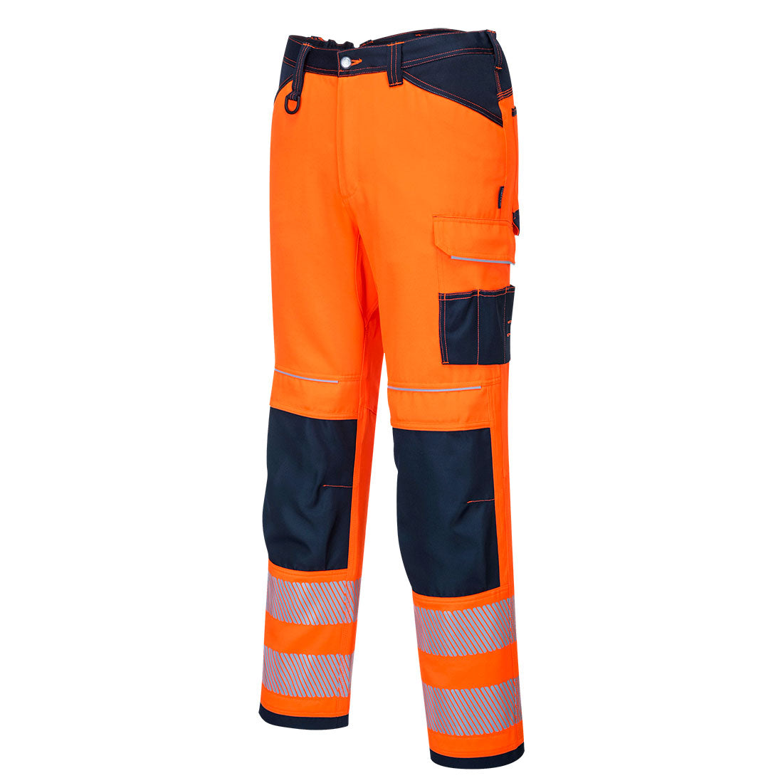 Portwest PW340 PW3 Hi Vis Work Trousers 1#colour_orange-navy 2#colour_orange-navy