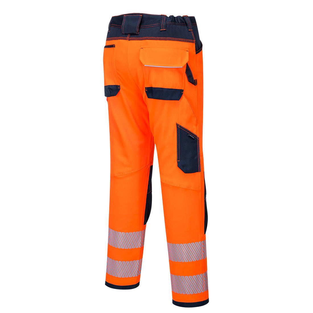Portwest PW340 PW3 Hi Vis Work Trousers 1#colour_orange-navy 2#colour_orange-navy 3#colour_orange-navy