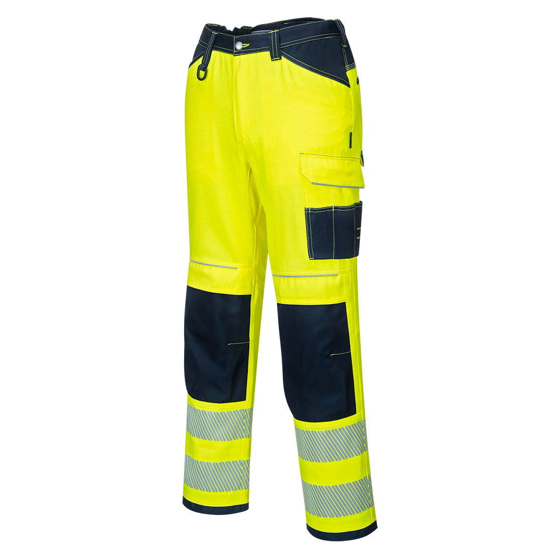 Portwest PW340 PW3 Hi Vis Work Trousers 1#colour_yellow-navy 2#colour_yellow-navy