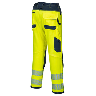 Portwest PW340 PW3 Hi Vis Work Trousers 1#colour_yellow-navy 2#colour_yellow-navy 3#colour_yellow-navy