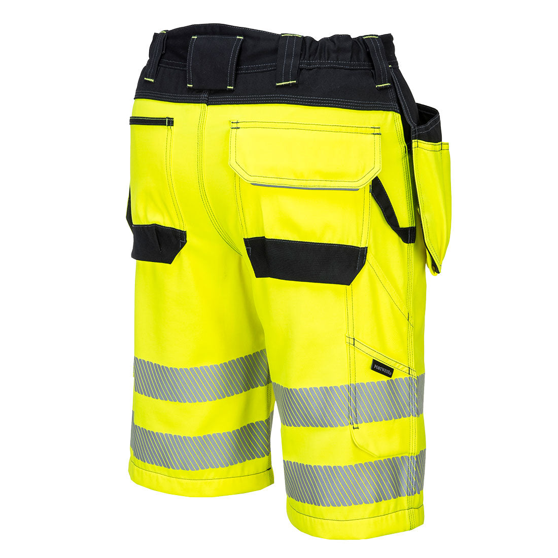 Portwest PW343 PW3 Hi Vis Holster Shorts 1#colour_yellow-black 2#colour_yellow-black 3#colour_yellow-black