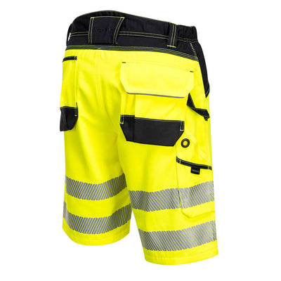 Portwest PW348 PW3 Hi Vis Shorts 1#colour_yellow-black 2#colour_yellow-black 3#colour_yellow-black