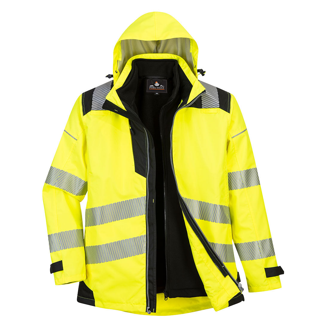 Portwest PW365 PW3 Hi Vis 3-in-1 Jacket 1#colour_yellow-black 2#colour_yellow-black