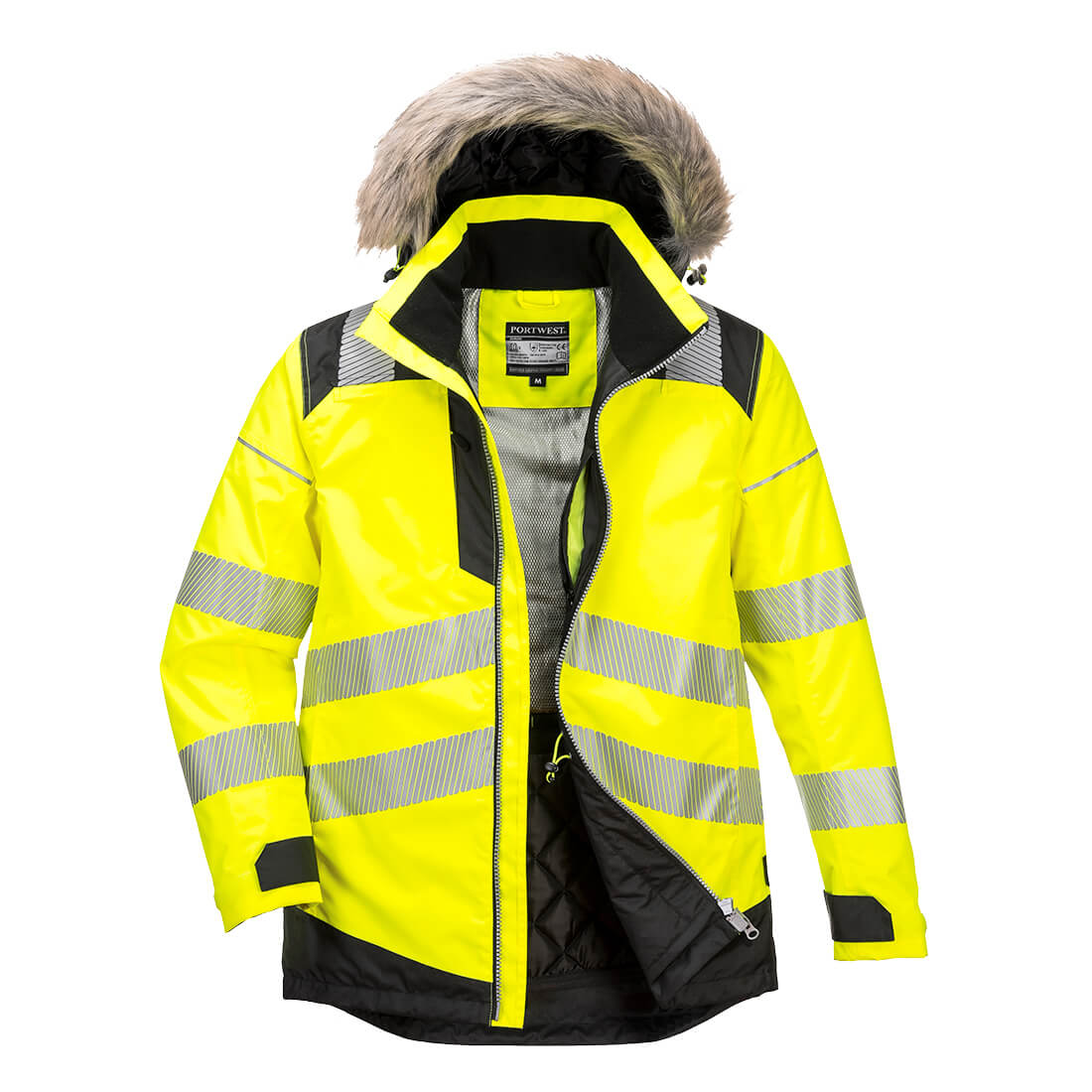 Portwest PW369 PW3 Hi Vis Winter Parka Jacket 1#colour_yellow-black