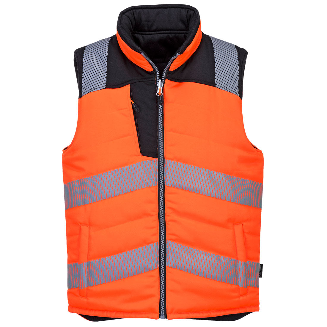 Portwest PW374 PW3 Hi Vis Reversible Bodywarmer 1#colour_orange-black