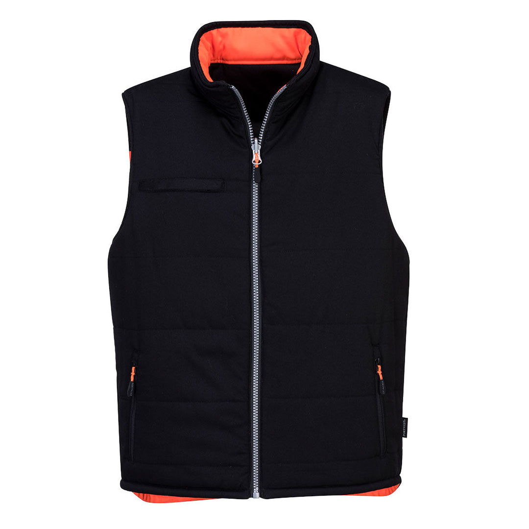 Portwest PW374 PW3 Hi Vis Reversible Bodywarmer 1#colour_orange-black 2#colour_orange-black