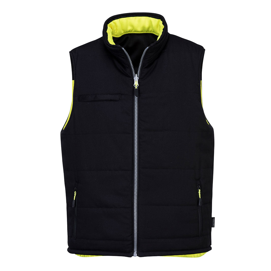 Portwest PW374 PW3 Hi Vis Reversible Bodywarmer 1#colour_yellow-black 2#colour_yellow-black 3#colour_yellow-black