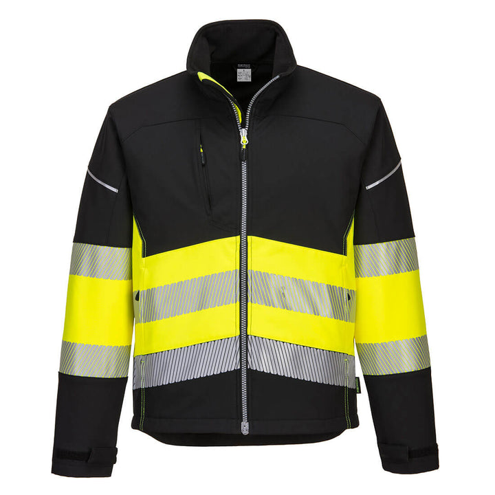 Portwest PW375 PW3 Hi Vis Class 1 Softshell Jacket 1#colour_black-yellow