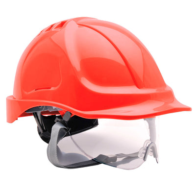 Portwest PW55 Endurance Visor Helmet 1#colour_red 2#colour_red 3#colour_red