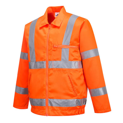 Portwest RT40 Hi Vis Poly-cotton Jacket RIS 1#colour_orange 2#colour_orange