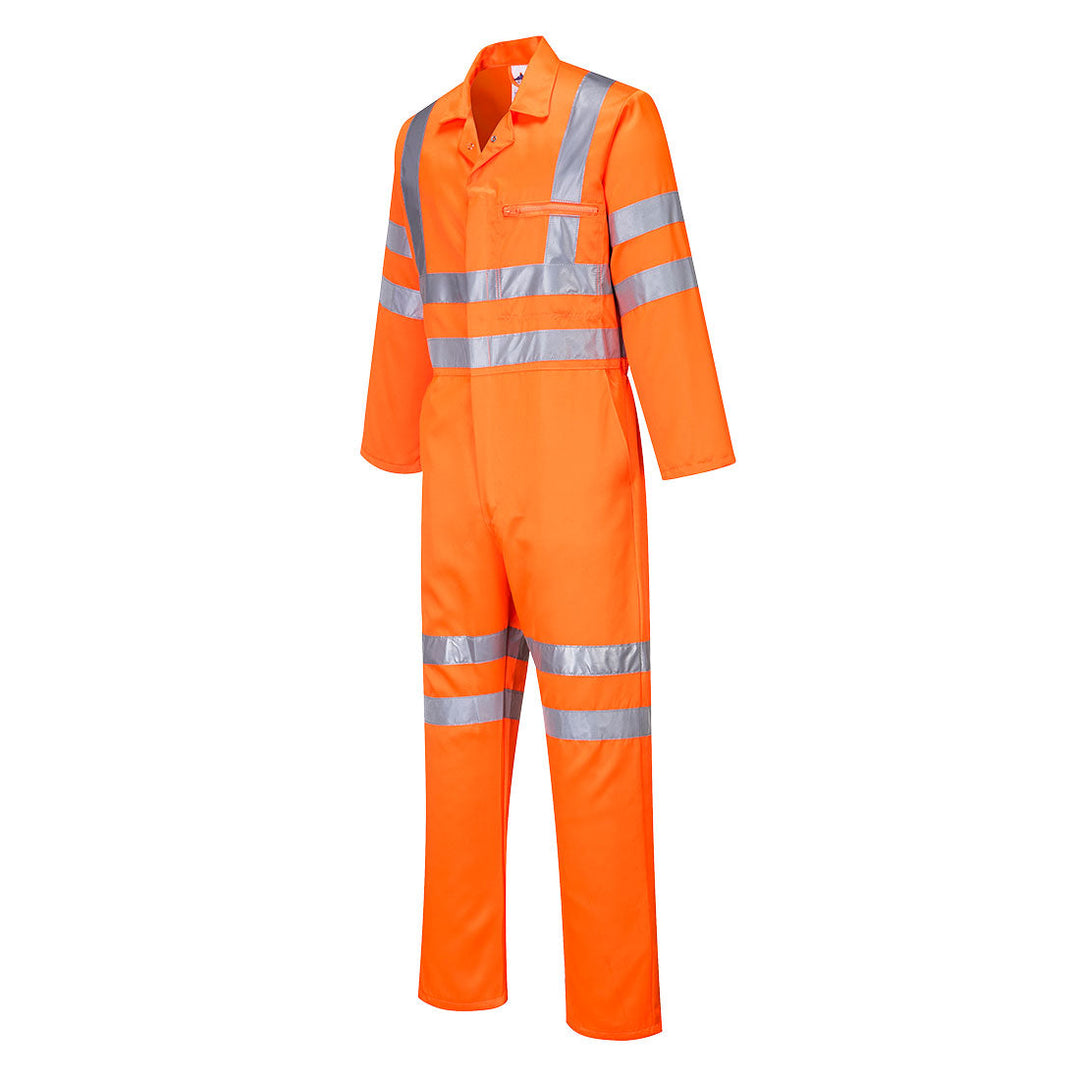 Portwest RT42 Hi Vis Poly-cotton Coveralls RIS 1#colour_orange 2#colour_orange