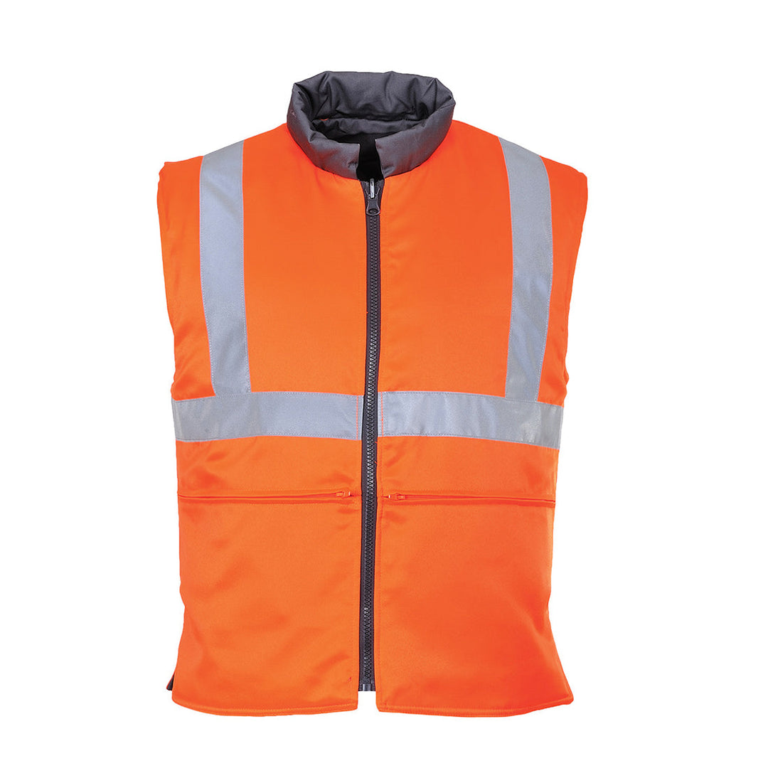 Portwest RT44 Hi Vis Reversible Bodywarmer RIS 1#colour_orange