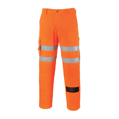 Portwest RT46 Rail Hi Vis Combat Trousers 1#colour_orange
