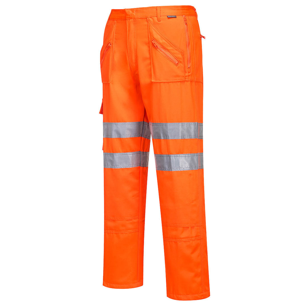 Portwest RT47 Rail Action Hi Vis Trousers 1#colour_orange 2#colour_orange