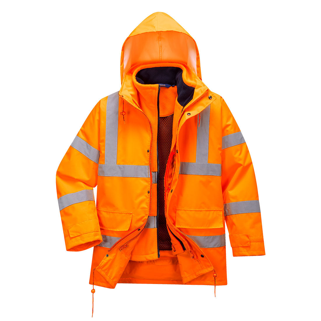 Portwest RT63 Hi Vis Breathable Traffic Jacket (Interactive) 1#colour_orange 2#colour_orange 3#colour_orange