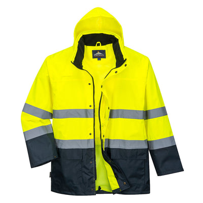 Portwest S166 Lite Two-Tone Hi Vis Traffic Jacket 1#colour_yellow-navy 2#colour_yellow-navy