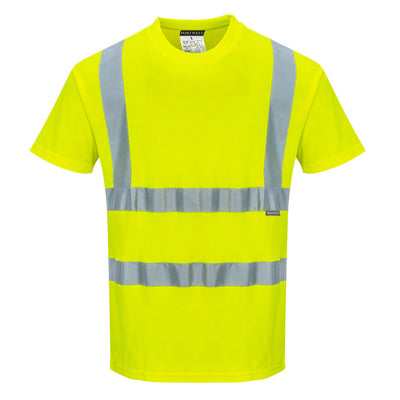 Portwest S170 Cotton Comfort Short Sleeve Hi Vis T-Shirt 1#colour_yellow