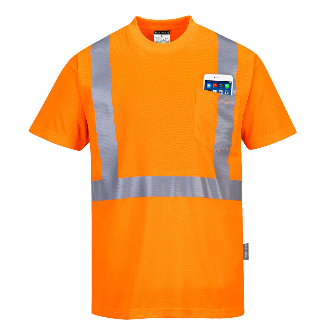 Portwest S190 Hi Vis Pocket T-Shirt 1#colour_orange