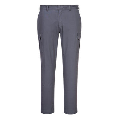 Portwest S231 Stretch Slim Combat Trousers 1#colour_black 2#colour_charcoal-grey