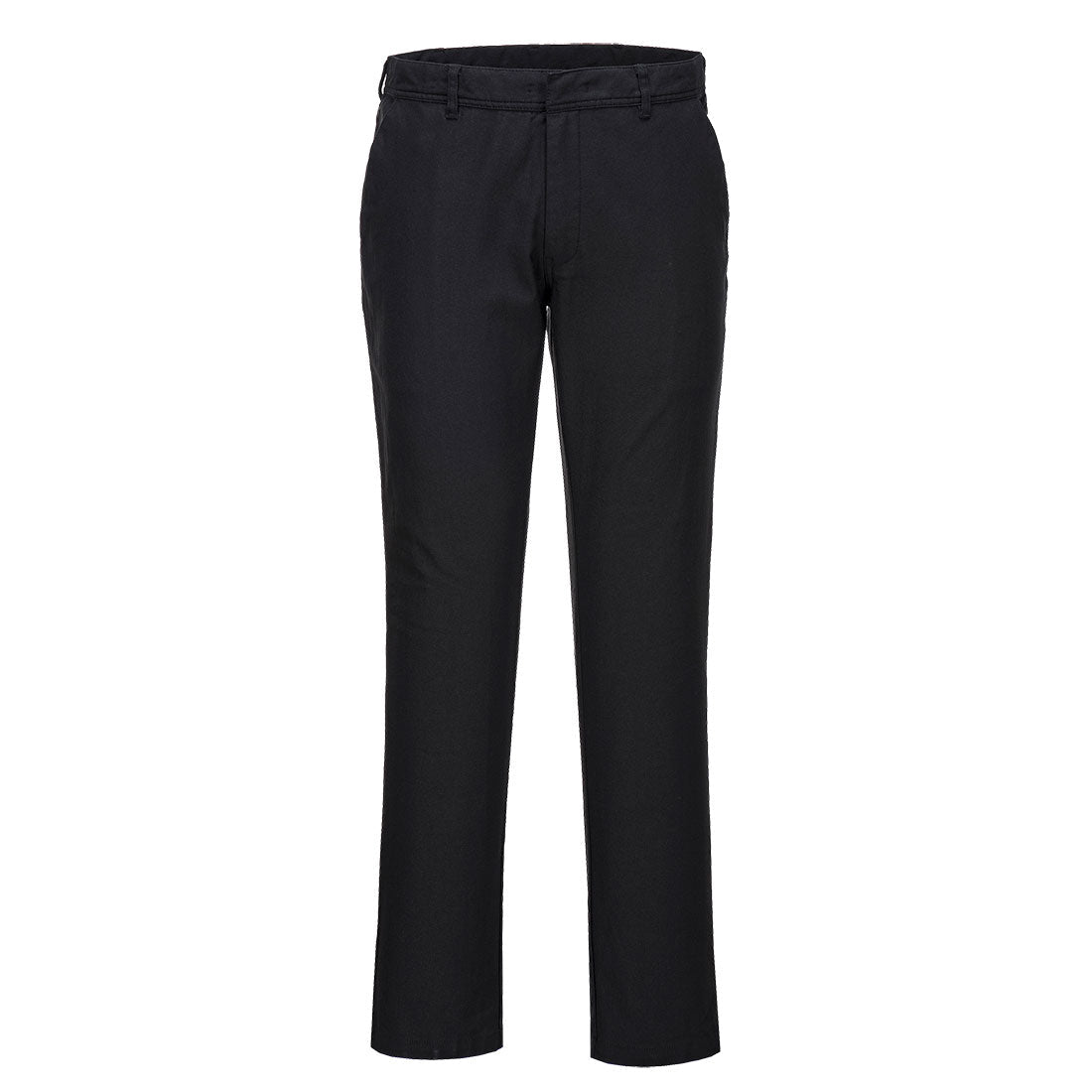 Portwest S232 Stretch Slim Chino Trousers 1#colour_black 2#colour_black
