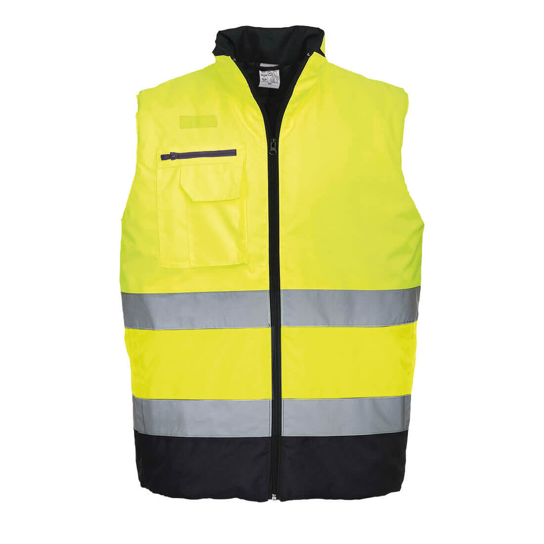 Portwest S267 Hi Vis Two Tone Bodywarmer 1#colour_yellow-navy