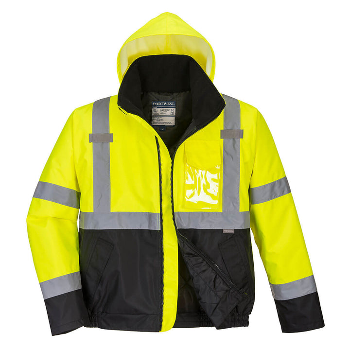 Portwest S363 Hi Vis Two-Tone Bomber Jacket 1#colour_yellow-black