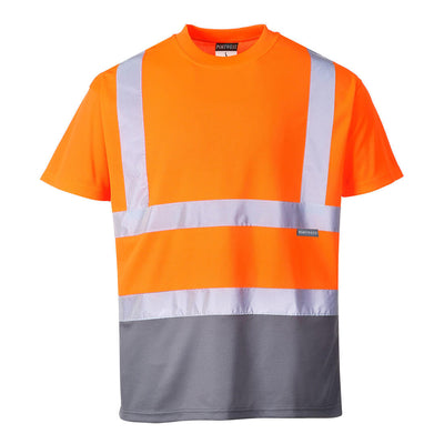 Portwest S378 Two Tone Hi Vis T-Shirt Orange/Grey Main#colour_orange-grey