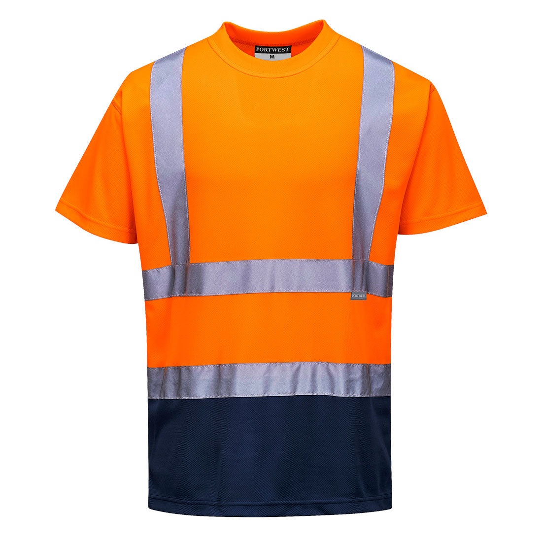 Portwest S378 Two Tone Hi Vis T-Shirt 1#colour_orange-navy