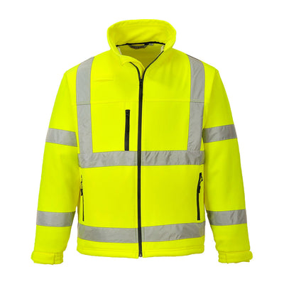 Portwest S424 Hi Vis Classic Softshell Jacket (3L) 1#colour_yellow 2#colour_yellow
