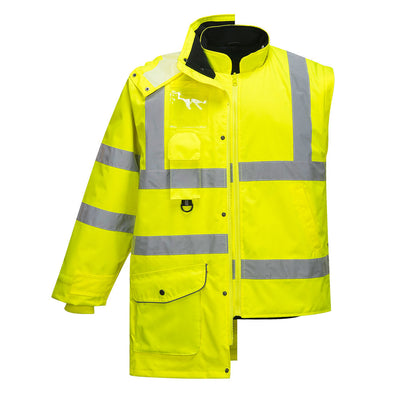 Portwest S427 Hi Vis 7-in-1 Traffic Jacket 1#colour_yellow 2#colour_yellow