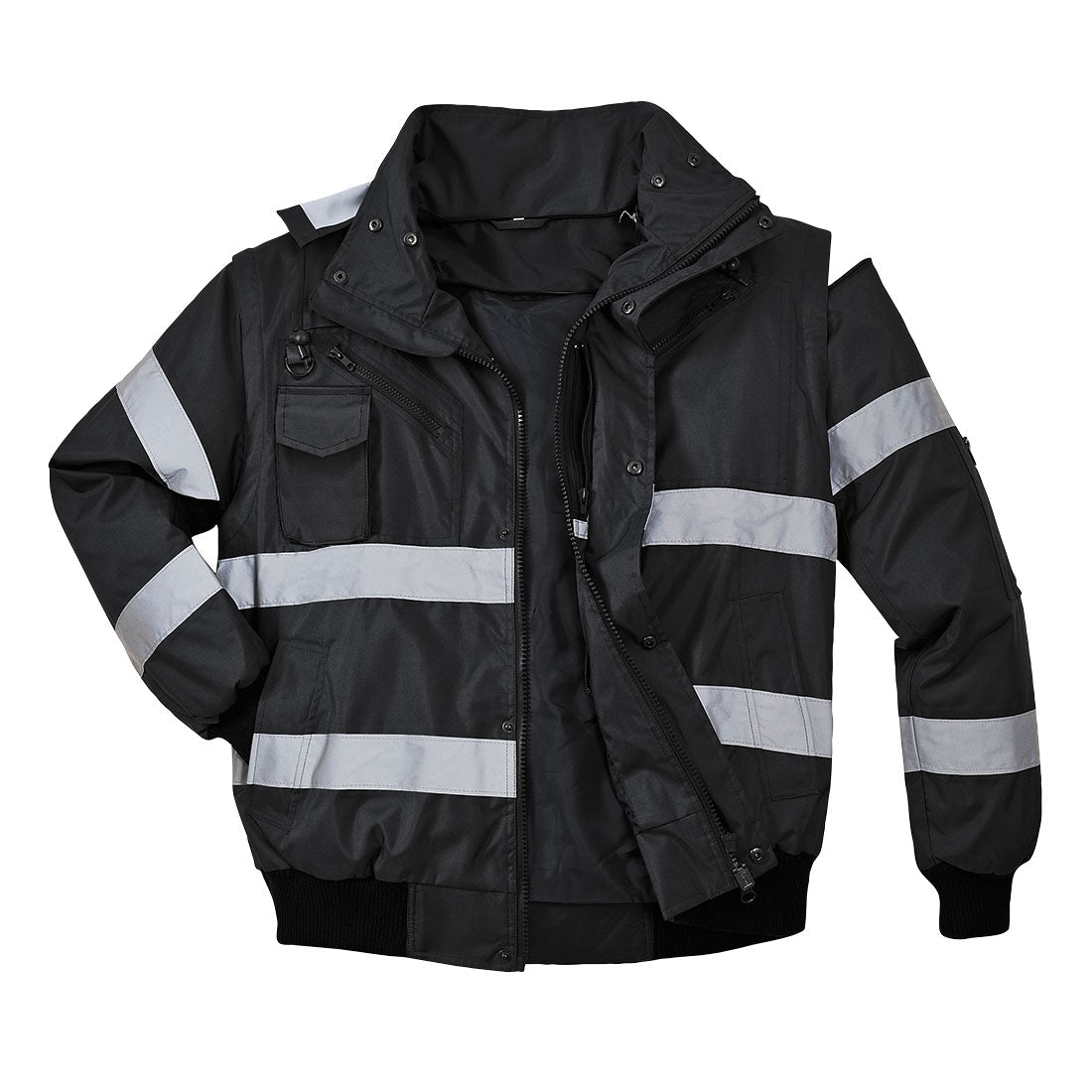 Portwest S435 Iona 3 in 1 Bomber Jacket 1#colour_black 2#colour_black 3#colour_black