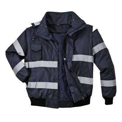 Portwest S435 Iona 3 in 1 Bomber Jacket 1#colour_navy 2#colour_navy 3#colour_navy