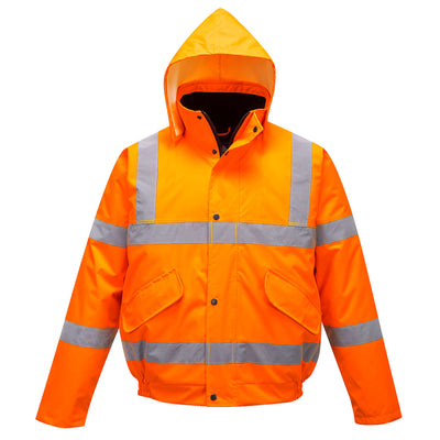 Portwest S463 Hi Vis Bomber Jacket 1#colour_orange 2#colour_orange 3#colour_orange