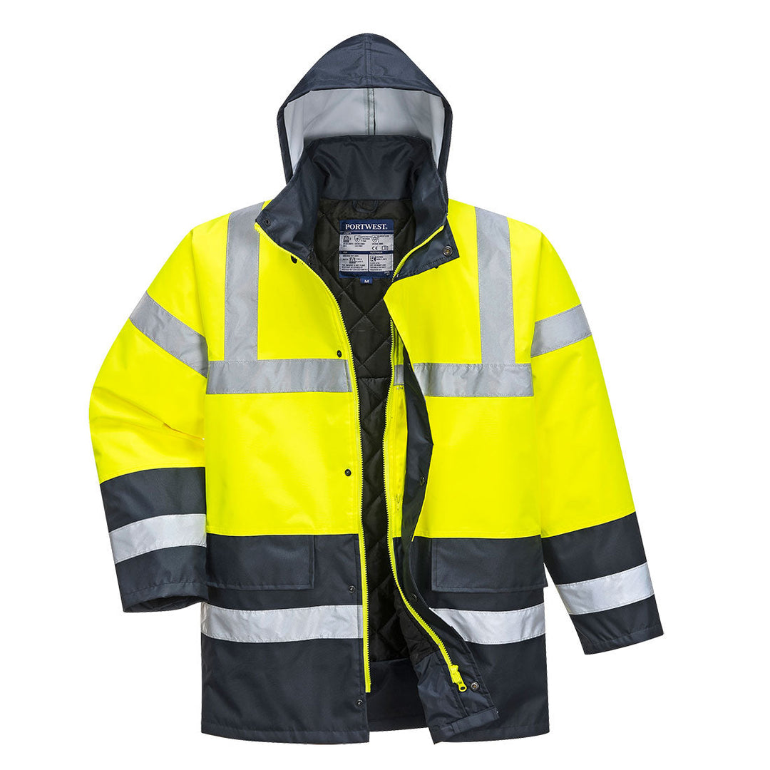 Portwest S466 Hi Vis Contrast Traffic Jacket 1#colour_yellow