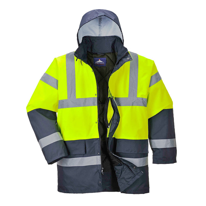 Portwest S466 Hi Vis Contrast Traffic Jacket 1#colour_yellow 2#colour_yellow