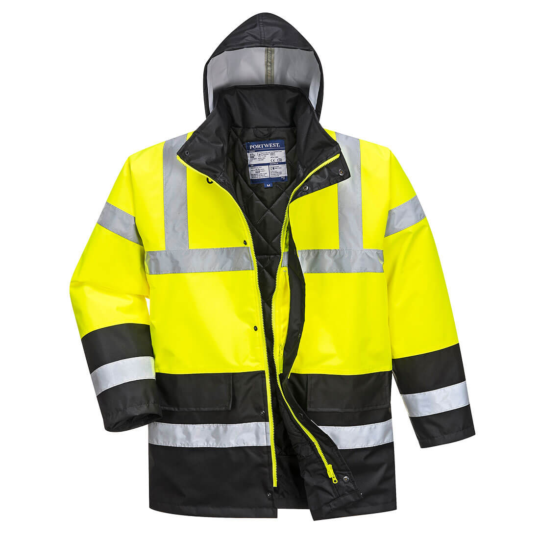 Portwest S466 Hi Vis Contrast Traffic Jacket 1#colour_yellow-black