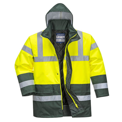 Portwest S466 Hi Vis Contrast Traffic Jacket 1#colour_yellow-green